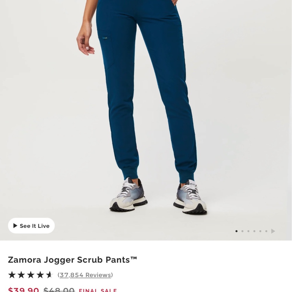 Figs Zamora Jogger Scrub Pants - Deep Reef - XS TALL